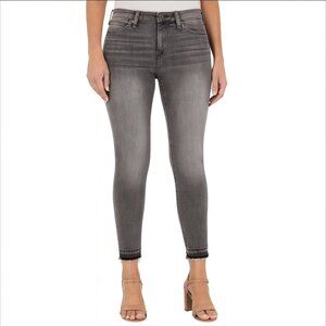 Liverpool Abby Ankle Skinny Jeans gray black distressed cuffed hem US 8 / EU 29
